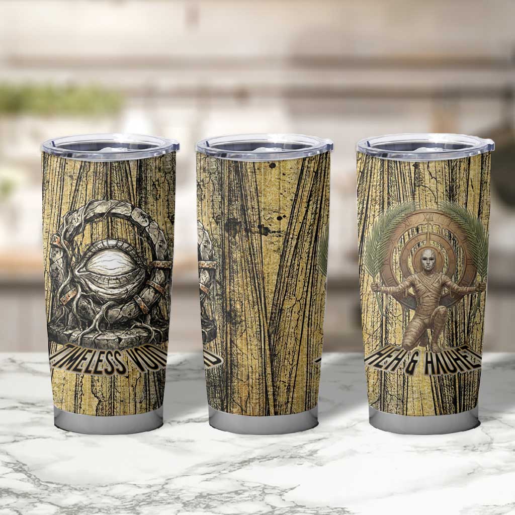 Heh and Hauhet Egyptian Tumbler Cup Timeless Gods Design Infinity Serpent and Divine Balance Ancient