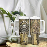 Heh and Hauhet Egyptian Tumbler With Handle Timeless Gods Design Infinity Serpent and Divine Balance Ancient