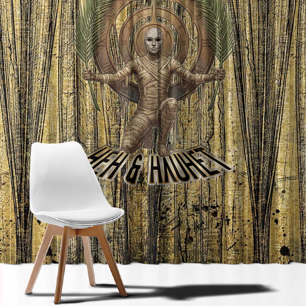 Heh and Hauhet Egyptian Window Curtain Timeless Gods Design Infinity Serpent and Divine Balance Ancient