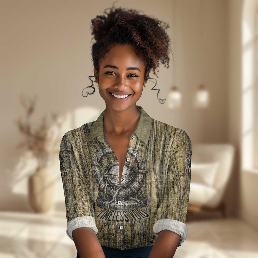 Heh and Hauhet Egyptian Women Casual Shirt Timeless Gods Design Infinity Serpent and Divine Balance Ancient