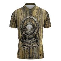 Heh and Hauhet Egyptian Zipper Polo Shirt Timeless Gods Design Infinity Serpent and Divine Balance Ancient