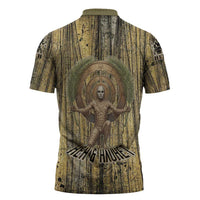 Heh and Hauhet Egyptian Zipper Polo Shirt Timeless Gods Design Infinity Serpent and Divine Balance Ancient