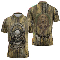 Heh and Hauhet Egyptian Zipper Polo Shirt Timeless Gods Design Infinity Serpent and Divine Balance Ancient