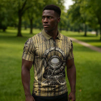 Heh and Hauhet Egyptian Zipper Polo Shirt Timeless Gods Design Infinity Serpent and Divine Balance Ancient