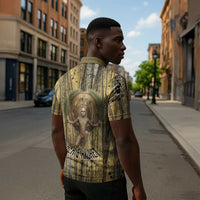 Heh and Hauhet Egyptian Zipper Polo Shirt Timeless Gods Design Infinity Serpent and Divine Balance Ancient