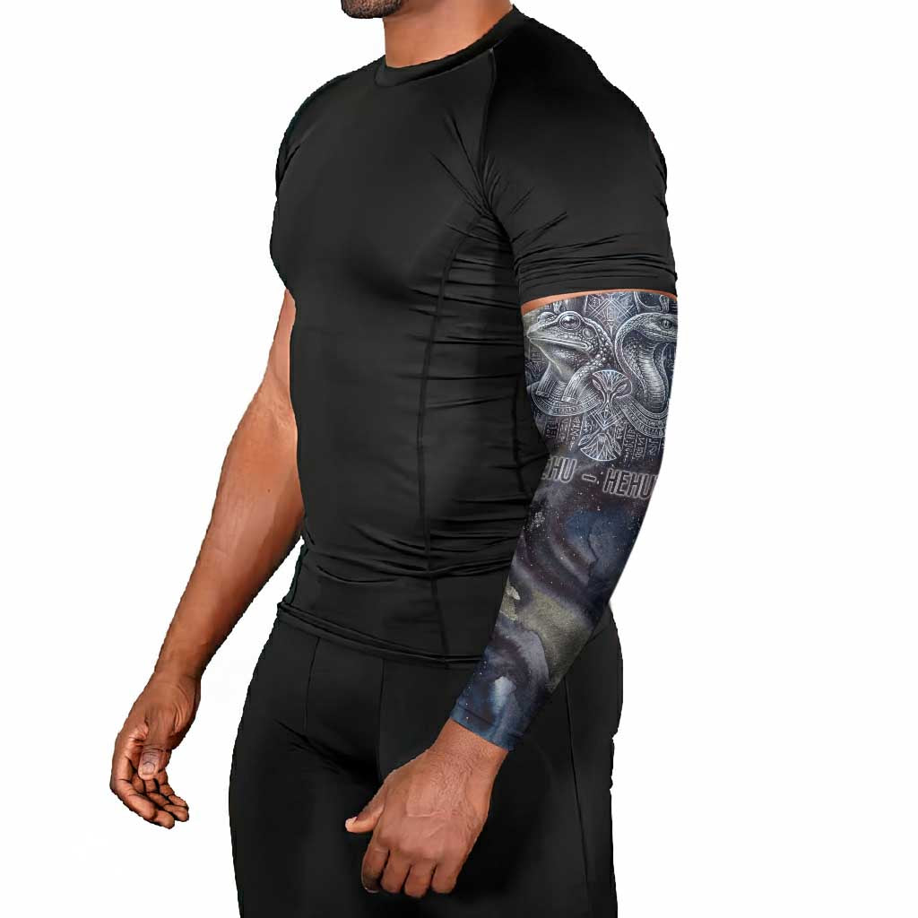 Egyptian Heh and Hauhet Arm Sleeves Serpent Duo Design Cosmic Infinity and Eternal Balance Motif
