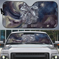 Egyptian Heh and Hauhet Auto Sun Shade Serpent Duo Design Cosmic Infinity and Eternal Balance Motif