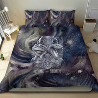Egyptian Heh and Hauhet Bedding Set Serpent Duo Design Cosmic Infinity and Eternal Balance Motif