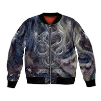 Egyptian Heh and Hauhet Bomber Jacket Serpent Duo Design Cosmic Infinity and Eternal Balance Motif