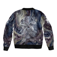 Egyptian Heh and Hauhet Bomber Jacket Serpent Duo Design Cosmic Infinity and Eternal Balance Motif