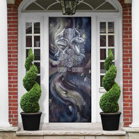Egyptian Heh and Hauhet Door Cover Serpent Duo Design Cosmic Infinity and Eternal Balance Motif