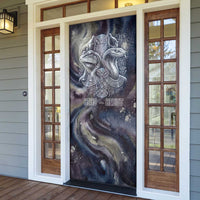 Egyptian Heh and Hauhet Door Cover Serpent Duo Design Cosmic Infinity and Eternal Balance Motif