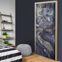 Egyptian Heh and Hauhet Door Cover Serpent Duo Design Cosmic Infinity and Eternal Balance Motif