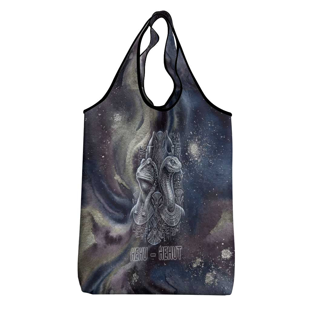 Egyptian Heh and Hauhet Grocery Bag Serpent Duo Design Cosmic Infinity and Eternal Balance Motif