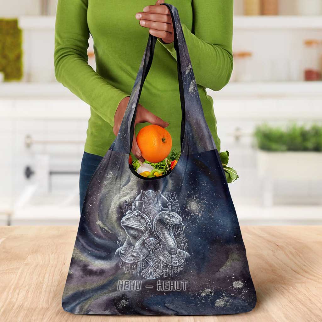 Egyptian Heh and Hauhet Grocery Bag Serpent Duo Design Cosmic Infinity and Eternal Balance Motif