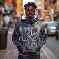 Egyptian Heh and Hauhet Hoodie Serpent Duo Design Cosmic Infinity and Eternal Balance Motif