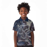 Egyptian Heh and Hauhet Kid Polo Shirt Serpent Duo Design Cosmic Infinity and Eternal Balance Motif