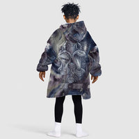Egyptian Heh and Hauhet Kid Wearable Blanket Hoodie Serpent Duo Design Cosmic Infinity and Eternal Balance Motif