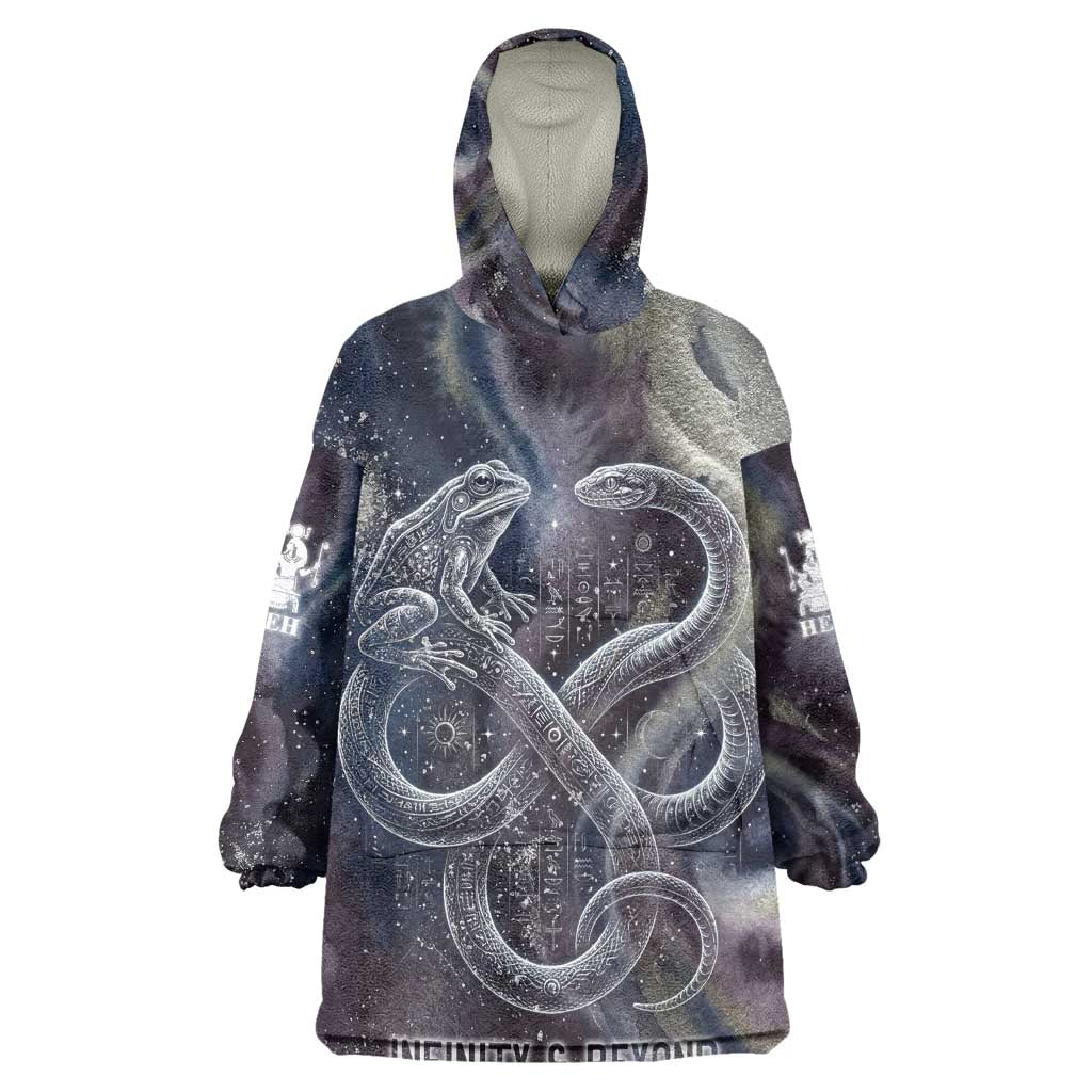 Egyptian Heh and Hauhet Kid Wearable Blanket Hoodie Serpent Duo Design Cosmic Infinity and Eternal Balance Motif