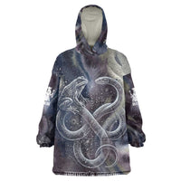 Egyptian Heh and Hauhet Kid Wearable Blanket Hoodie Serpent Duo Design Cosmic Infinity and Eternal Balance Motif