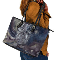 Egyptian Heh and Hauhet Leather Tote Bag Serpent Duo Design Cosmic Infinity and Eternal Balance Motif