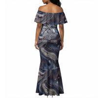 Egyptian Heh and Hauhet Mermaid Dress Serpent Duo Design Cosmic Infinity and Eternal Balance Motif