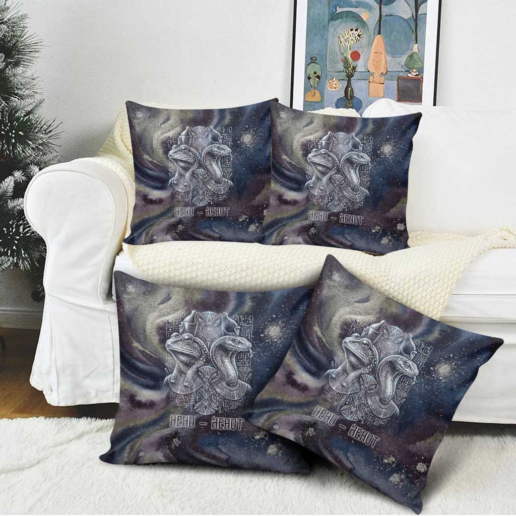 Egyptian Heh and Hauhet Pillow Cover Serpent Duo Design Cosmic Infinity and Eternal Balance Motif