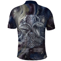 Egyptian Heh and Hauhet Polo Shirt Serpent Duo Design Cosmic Infinity and Eternal Balance Motif