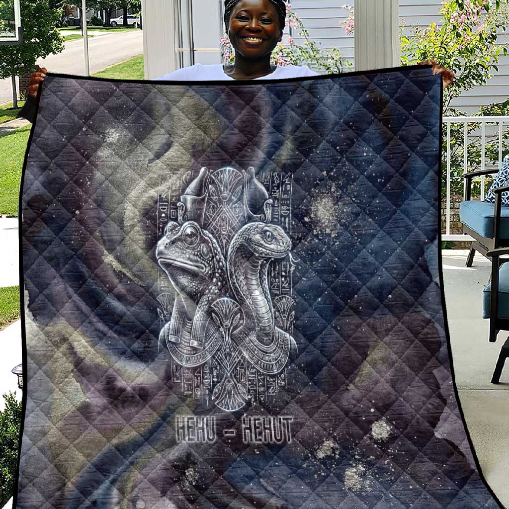 Egyptian Heh and Hauhet Quilt Serpent Duo Design Cosmic Infinity and Eternal Balance Motif