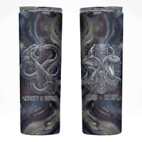 Egyptian Heh and Hauhet Skinny Tumbler Serpent Duo Design Cosmic Infinity and Eternal Balance Motif