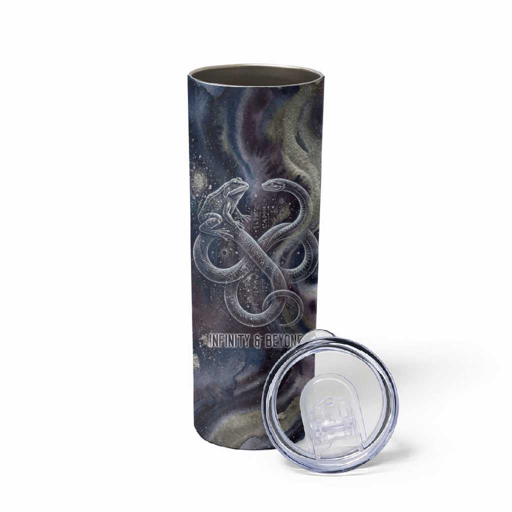 Egyptian Heh and Hauhet Skinny Tumbler Serpent Duo Design Cosmic Infinity and Eternal Balance Motif