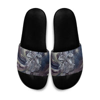 Egyptian Heh and Hauhet Slide Sandals Serpent Duo Design Cosmic Infinity and Eternal Balance Motif