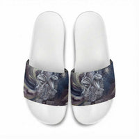 Egyptian Heh and Hauhet Slide Sandals Serpent Duo Design Cosmic Infinity and Eternal Balance Motif