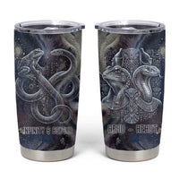 Egyptian Heh and Hauhet Tumbler Cup Serpent Duo Design Cosmic Infinity and Eternal Balance Motif