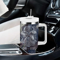 Egyptian Heh and Hauhet Tumbler With Handle Serpent Duo Design Cosmic Infinity and Eternal Balance Motif