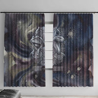 Egyptian Heh and Hauhet Window Curtain Serpent Duo Design Cosmic Infinity and Eternal Balance Motif