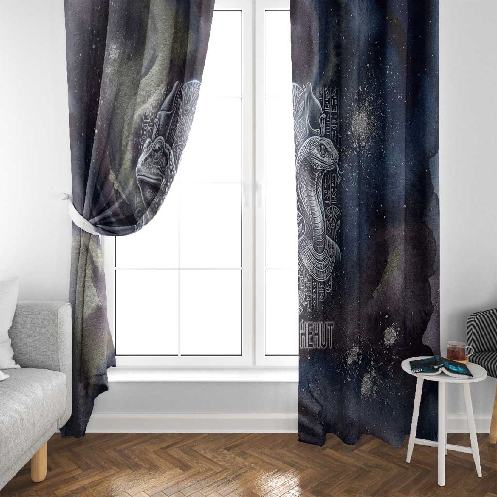 Egyptian Heh and Hauhet Window Curtain Serpent Duo Design Cosmic Infinity and Eternal Balance Motif