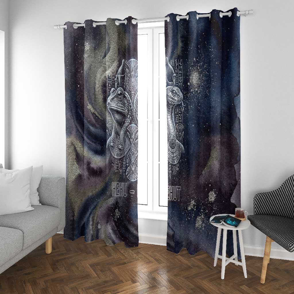 Egyptian Heh and Hauhet Window Curtain Serpent Duo Design Cosmic Infinity and Eternal Balance Motif