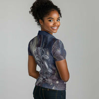 Egyptian Heh and Hauhet Women Polo Shirt Serpent Duo Design Cosmic Infinity and Eternal Balance Motif
