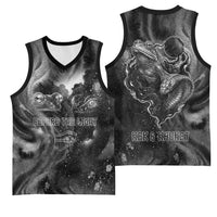 Kek and Kauket Egyptian Basketball Jersey Primordial Darkness Design Cosmic Frogs and Serpents