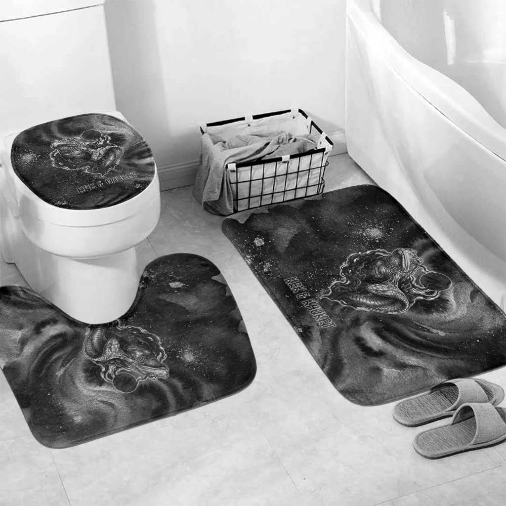 Kek and Kauket Egyptian Bathroom Set Primordial Darkness Design Cosmic Frogs and Serpents