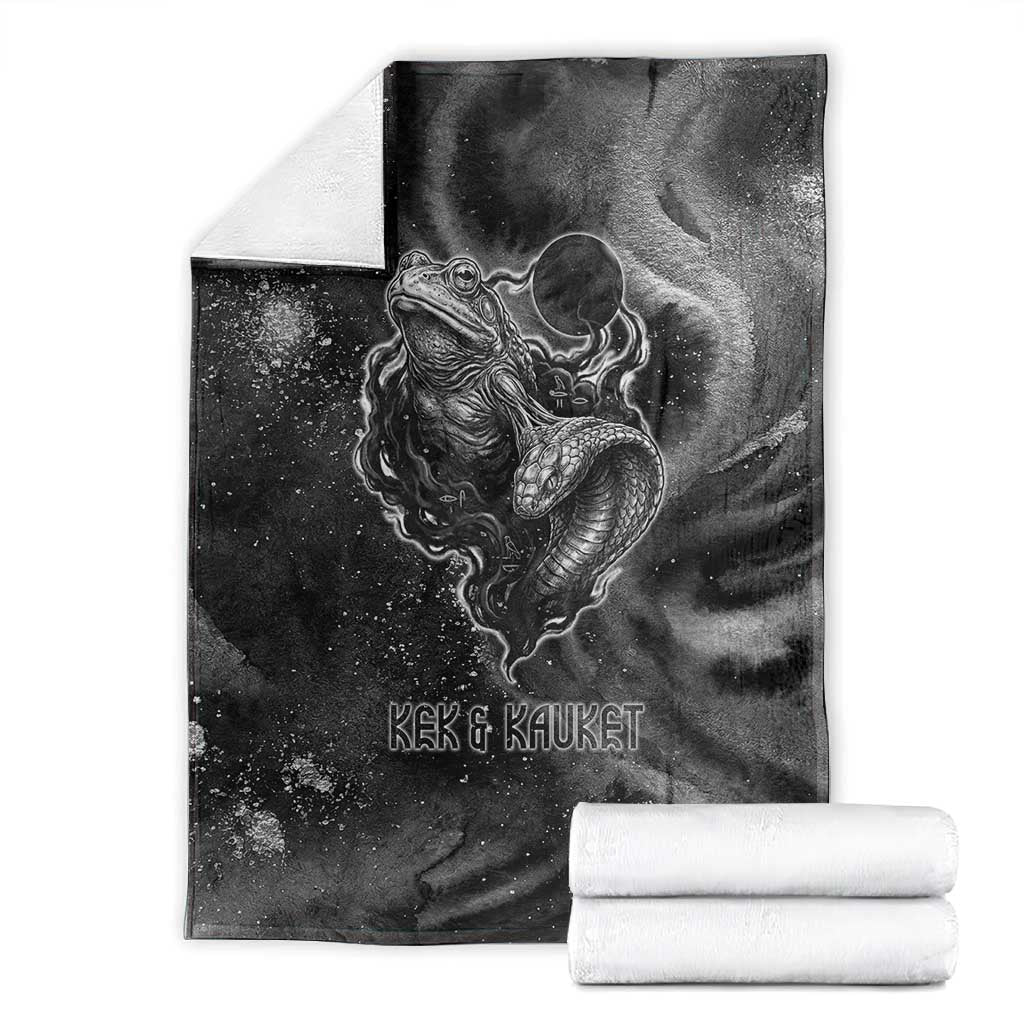 Kek and Kauket Egyptian Blanket Primordial Darkness Design Cosmic Frogs and Serpents