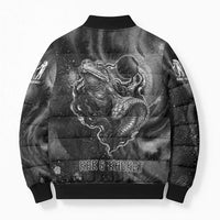 Kek and Kauket Egyptian Bomber Puffer Jacket Primordial Darkness Design Cosmic Frogs and Serpents