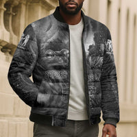 Kek and Kauket Egyptian Bomber Puffer Jacket Primordial Darkness Design Cosmic Frogs and Serpents