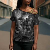 Kek and Kauket Egyptian Cross Shoulder Shirt Primordial Darkness Design Cosmic Frogs and Serpents