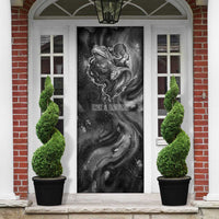Kek and Kauket Egyptian Door Cover Primordial Darkness Design Cosmic Frogs and Serpents
