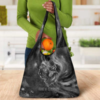 Kek and Kauket Egyptian Grocery Bag Primordial Darkness Design Cosmic Frogs and Serpents