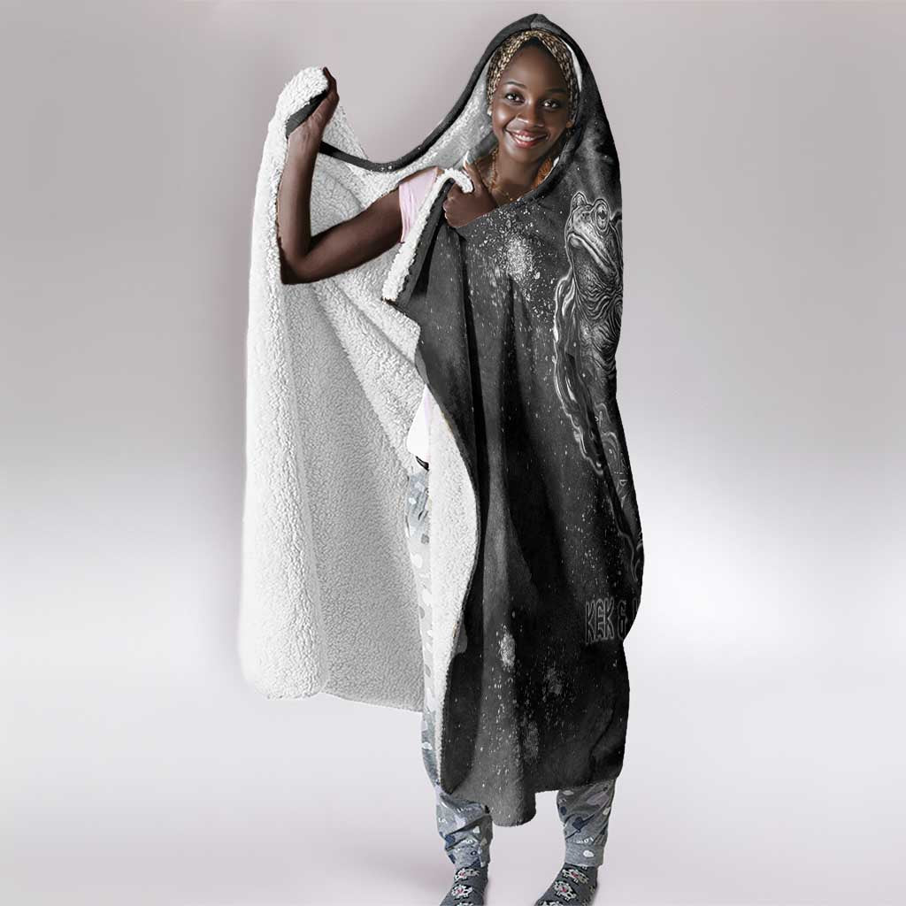 Kek and Kauket Egyptian Hooded Blanket Primordial Darkness Design Cosmic Frogs and Serpents