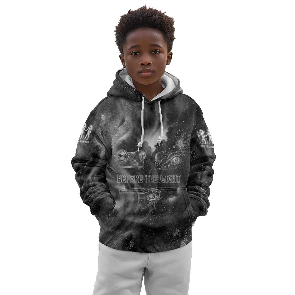 Kek and Kauket Egyptian Kid Hoodie Primordial Darkness Design Cosmic Frogs and Serpents