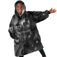 Kek and Kauket Egyptian Kid Wearable Blanket Hoodie Primordial Darkness Design Cosmic Frogs and Serpents